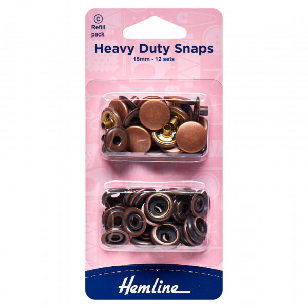 Hemline Heavy Duty Snaps - Bronze - 15mm