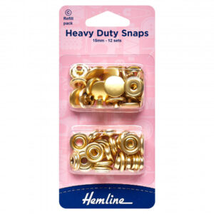 Hemline Heavy Duty Snaps - Gold - 15mm - Image 1