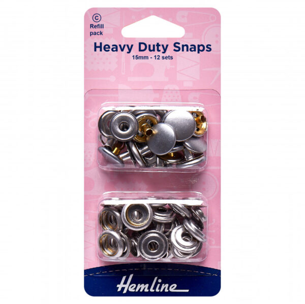 Hemline Heavy Duty Snaps - Nickel Silver - 15mm