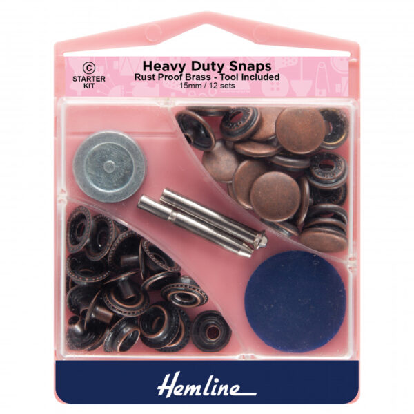 Hemline Heavy Duty Snaps Starter Set - Bronze - 15mm