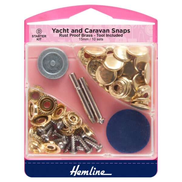 Hemline Yacht & Caravan Snaps Starter Set - Gold - 15mm