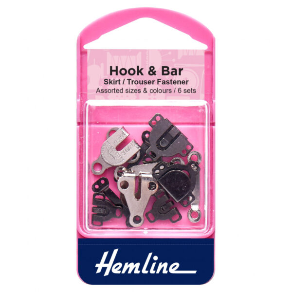 Hemline Hook & Bar Fasteners - Assorted Black & Nickel
