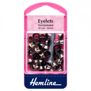Hemline Eyelets - Black - 5.5mm - Image 1