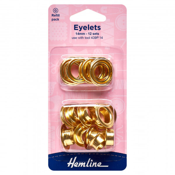 Hemline Eyelets - Gold/Brass - 10.5mm
