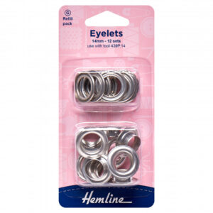 Hemline Eyelets - Nickel Silver - 14mm - Image 1