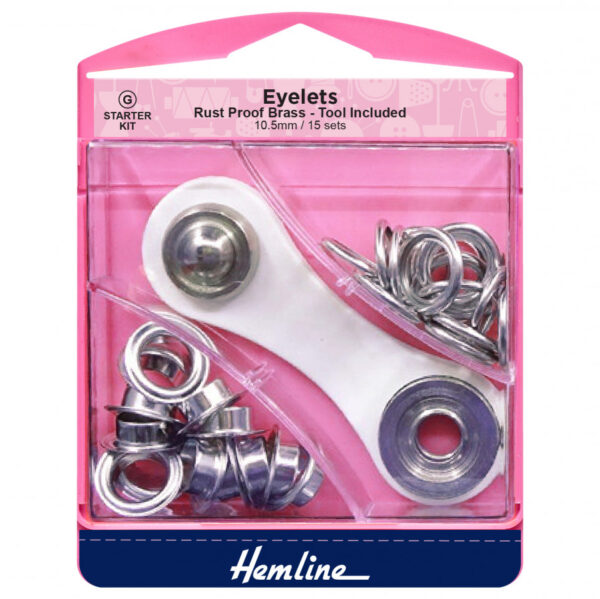 Hemline Eyelet Starter Set - Nickel Silver - 10.5mm