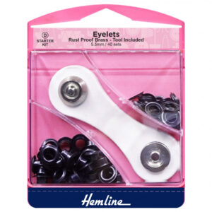 Hemline Eyelet Starter Set - Oxy Black - 5.5mm - Image 1