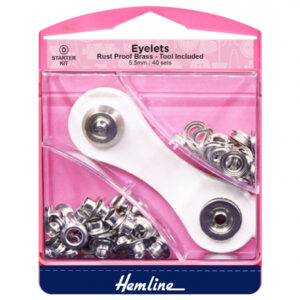 Hemline Eyelet Starter Set - Nickel Silver - 5.5mm - Image 1