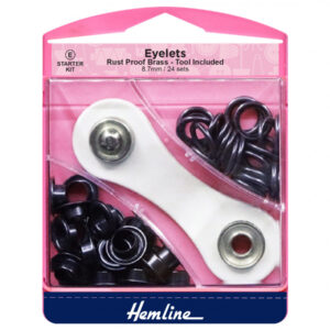 Hemline Eyelet Starter Set - Oxy Black - 8.7mm - Image 1