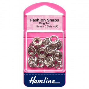 Hemline Fashion Snaps Ring Tops - Silver - 11mm - Image 1