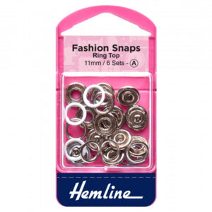 Hemline Fashion Snaps Ring Tops - White - 11mm - Image 1