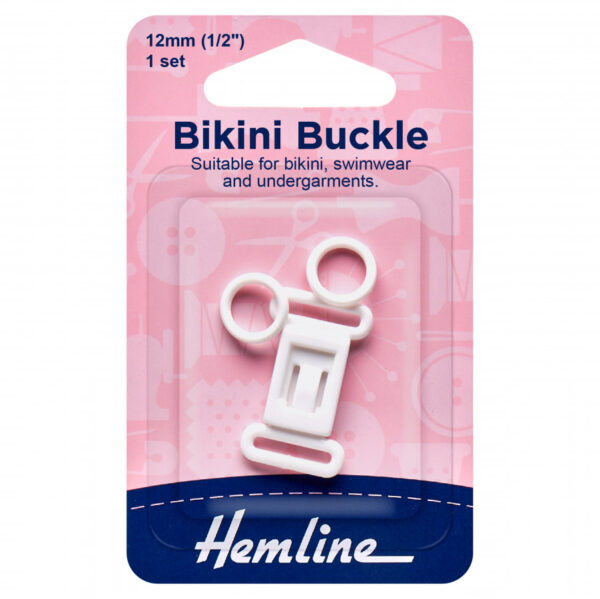 Hemline Bikini Buckle Set - White