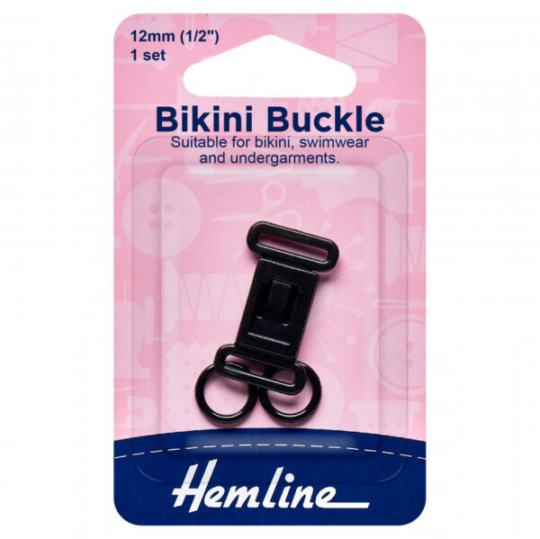 Hemline Bikini Buckle Set - Black