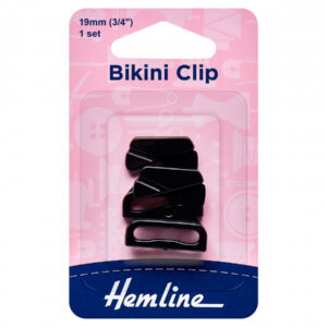 Hemline Bikini Clip - Black - 19mm - Image 1