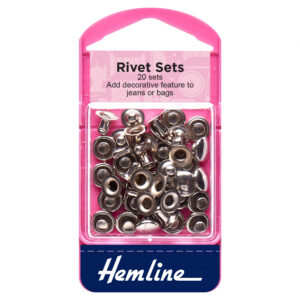 Hemline Rivet Sets - Silver - 7mm - Image 1