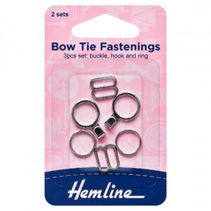 Hemline Bow Tie Fastenings - Nickel - Image 1