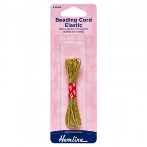 Hemline Beading Cord Elastic - Gold - 1.3mm x 3.6m - Image 1