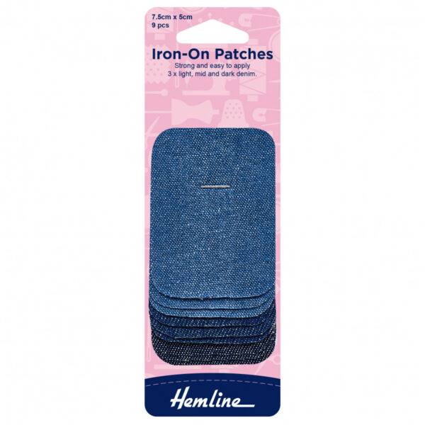 Iron-On Patches in Assorted Denim - 7.5 x 5cm