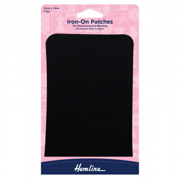Cotton Twill Patches - Black (10cm x 15cm)