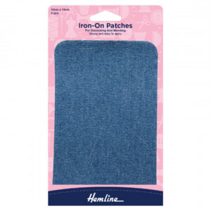 Cotton Twill Patches - Light Denim (10cm x 15cm) - Image 1
