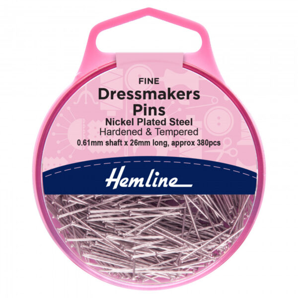 Hemline Dressmakers Pins - Fine - 26mm