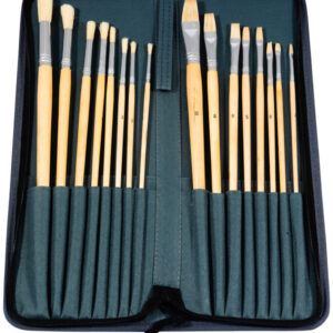 Jakar Long Handle Acrylic/Oil Brush Set in Carrying Case - Image 1