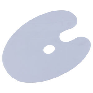 Large Flat White Plastic Oval Painting Palette with Thumb Hole - Image 1