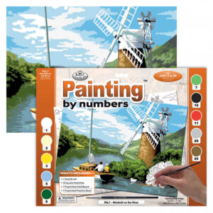 Adult Paint By Numbers Windmill on the River - Image 1