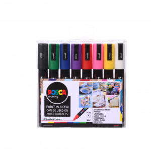 Posca Medium Bullet Tip Set of 8 Standard Colours (PC-5M)
