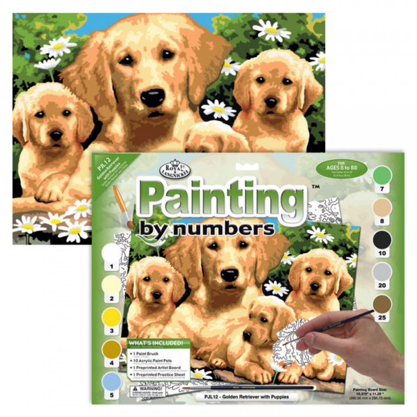 Junior Paint By Numbers Golden Retrievers Clark Craft Products