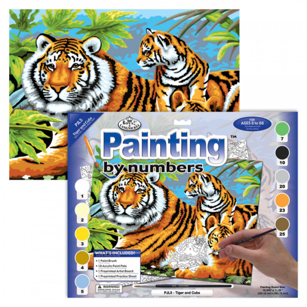 Junior Paint By Numbers Tiger & Cubs Clark Craft Products