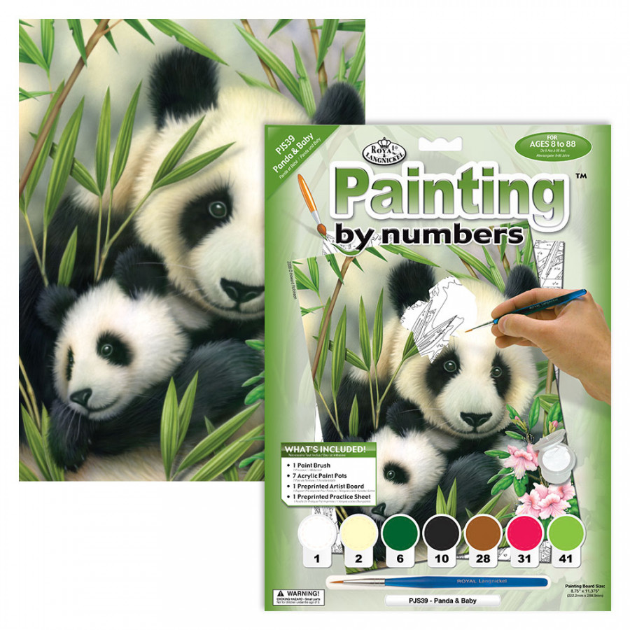 Junior Paint By Numbers Panda & Baby Clark Craft Products
