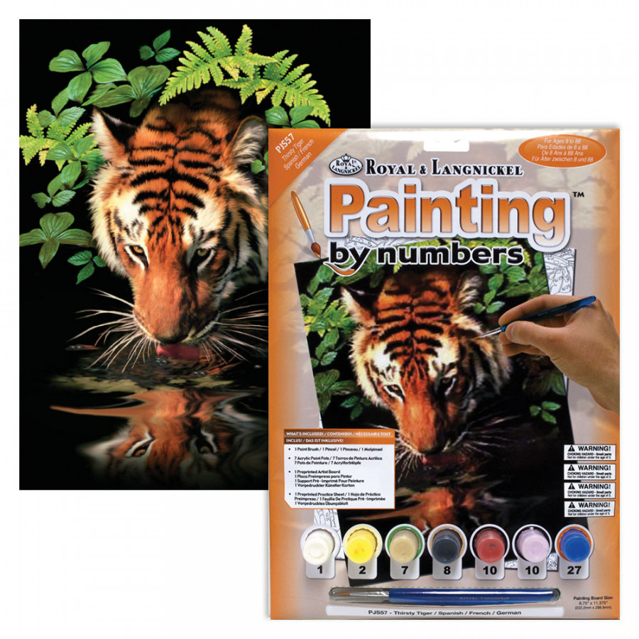 Junior Paint By Numbers Thirsty Tiger Clark Craft Products