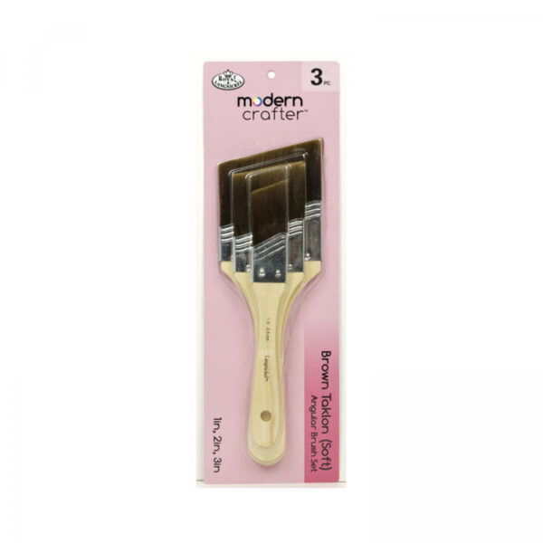 Royal & Langnickel 3 Piece Brown Taklon Angular Set