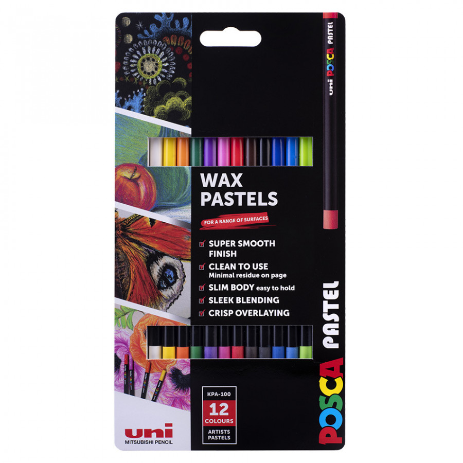 POSCA Wax Pastels Set of 12 Essential Colours Clark Craft Products