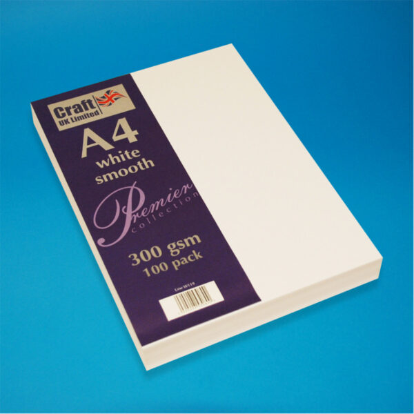 A4 Smooth White Card 300gsm - Pack of 100