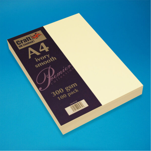 A4 Smooth Ivory Card 300gsm - Pack of 100