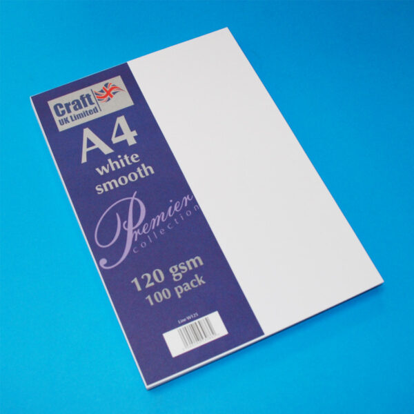 Pack of 100 Sheets of A4 120gsm White Card