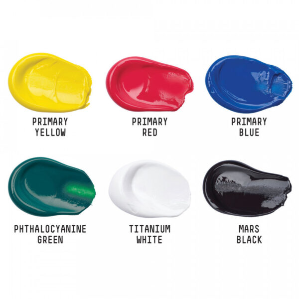 Liquitex Basics Acrylic Primary Colours Set (6x22ml) - Image 3