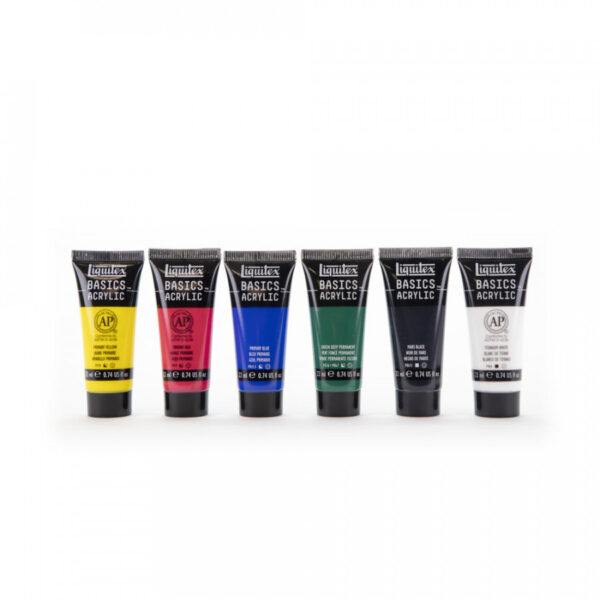 Liquitex Basics Acrylic Primary Colours Set (6x22ml) - Image 2