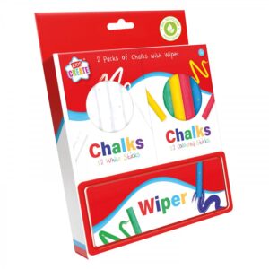 Chalks coloured and white with wiper