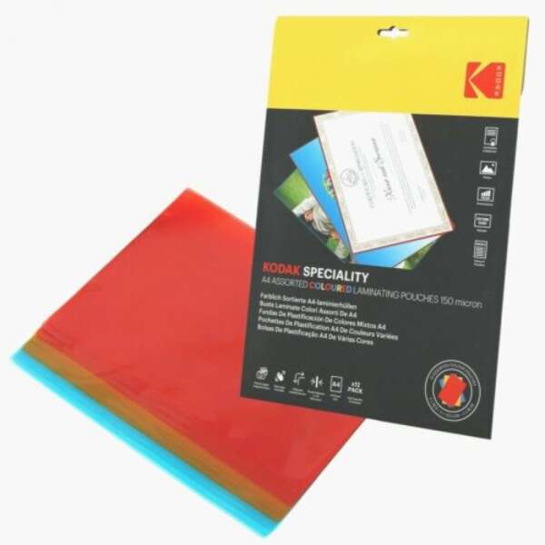 Kodak A4 COLOURED Laminating Pouches Clark Craft Products