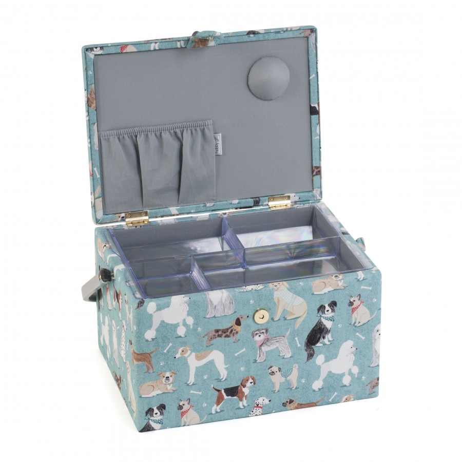 Sewing Box Large With Dog Print Clark Craft Products