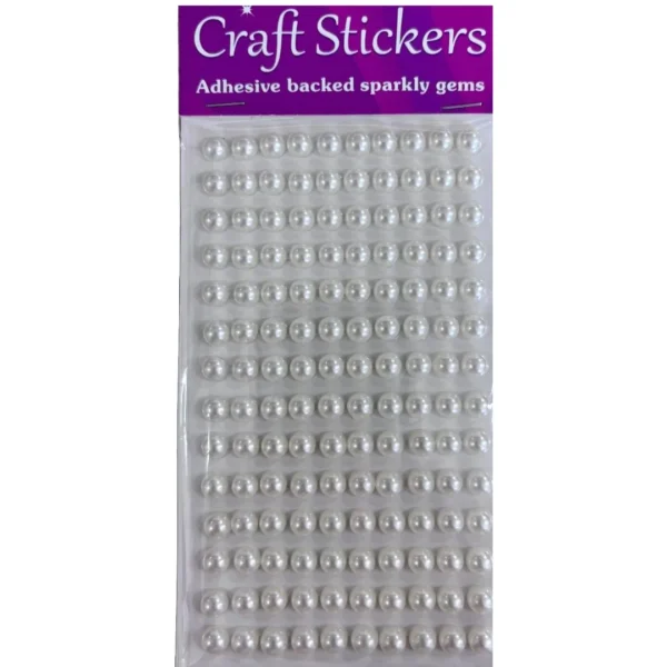 Eleganza Craft Stickers White Pearl 6mm