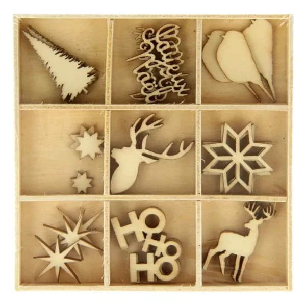 Artemio Wooden Christmas Die Cut Box