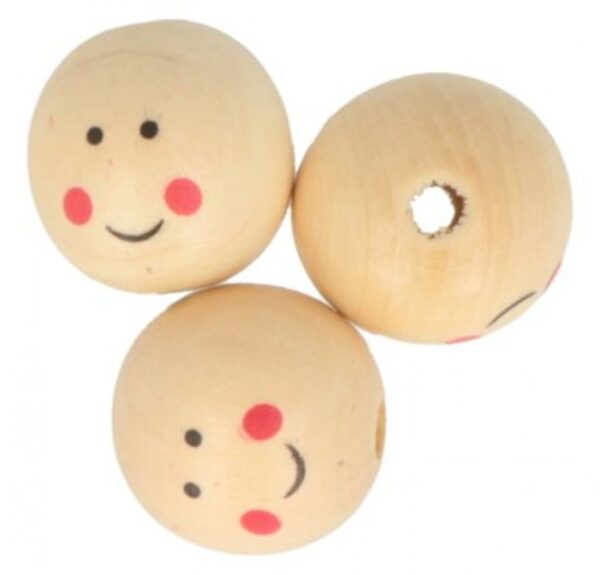 Artemio  Set Of 12 Wooden Face Beads