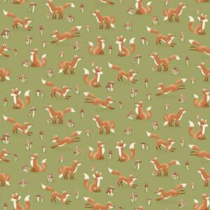 Makower - Hello Autumn - Fox Green - SOLD BY THE METRE