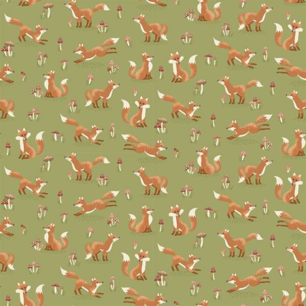Makower - Hello Autumn - Fox Green - SOLD BY THE METRE