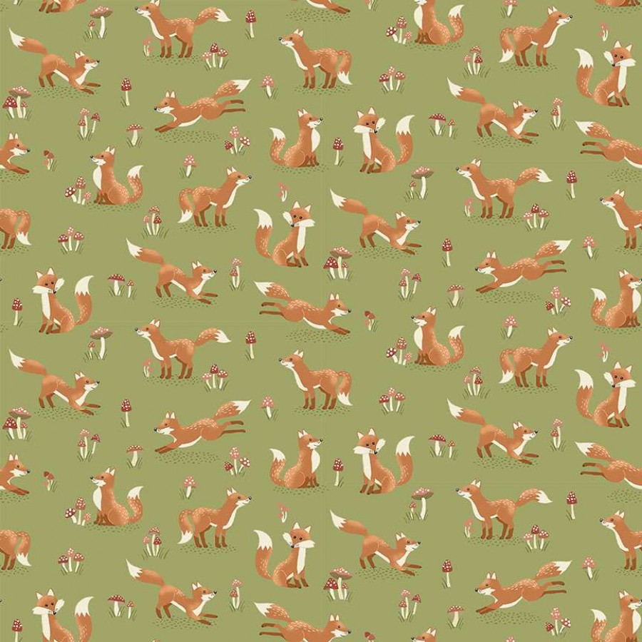 Makower – Hello Autumn – Fox Green – SOLD BY THE METRE