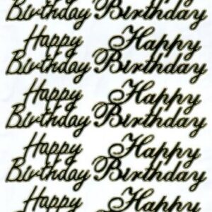 Happy Birthday Sticker - Silver